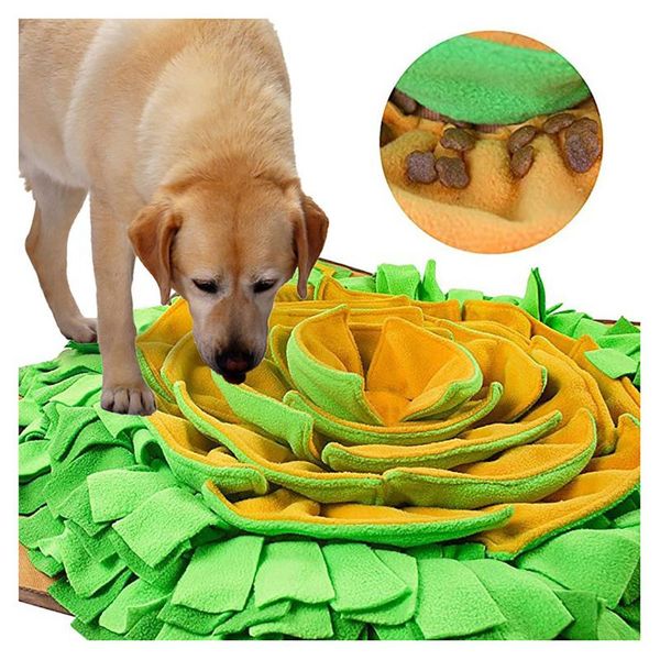 

interactive pet dog toys round pet sniffing pad washable training blanket feeding mat piecing multi-color dog toys
