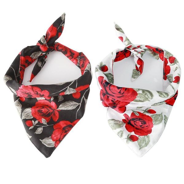 

dog apparel 1pc rose pet bib collar cotton saliva triangular for valentines day
