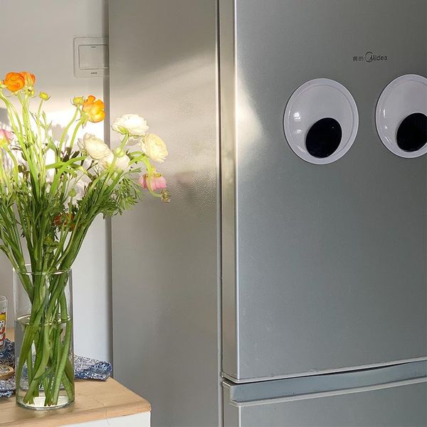 

fridge magnets diy movable eye sticker refrigerator decorative white cute