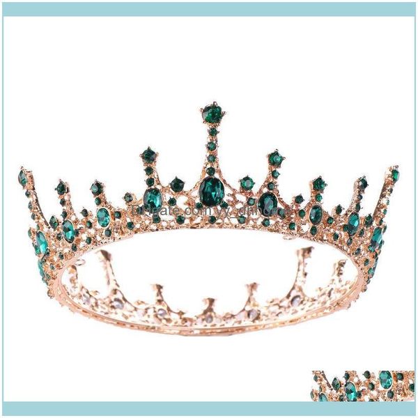 

barrettes jewelryvintage crystal queen king bridal tiara crown bride headpiece wedding hair jewelry aessories women pageant prom ornaments c, Golden;silver