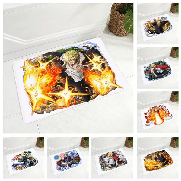 

cushion/decorative pillow one piece japan anime vinsmoke sanji floor mat for bedroom non-slip decor dining hall doormat super soft flannel c