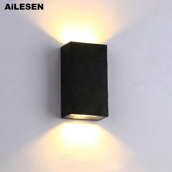 

led garden light 6w/12w waterproof lighting modern aluminum porch lights wall sconce fixture outdoor balcony up down lamp