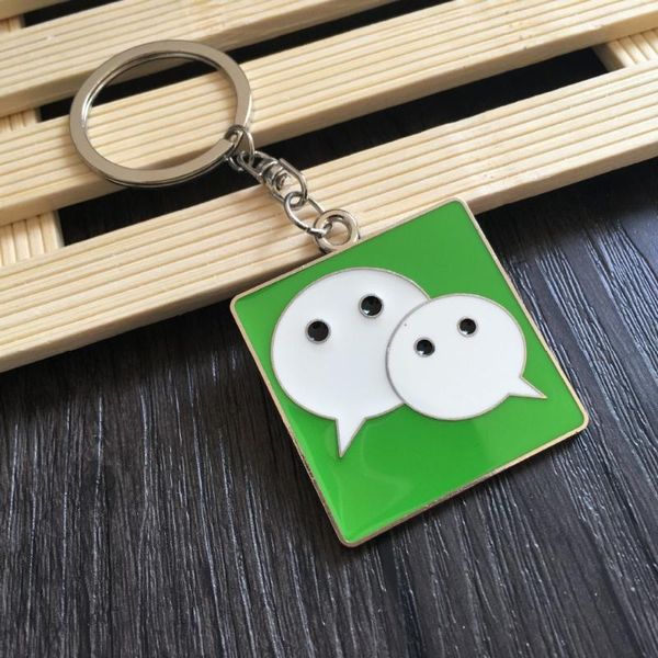 

keychains wechat metal keychain fashion personality exquisite gift pendant key ring tjp-195, Silver