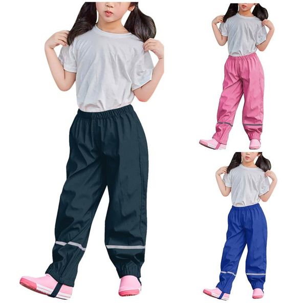 

trousers 2021 waterproof girls rain pants snow boys trousres sport children raincoats windproof outdoor toddler playsuits clothes, Blue