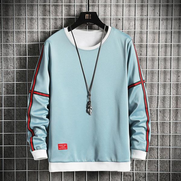 

men's hoodies & sweatshirts 2021 spring and autumn round neck sweater trend loose pullover hip hop streetwear, Black