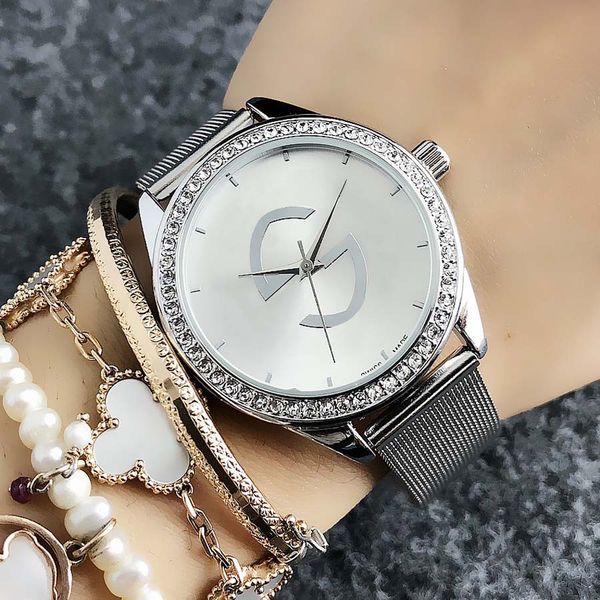 

watches wristwatches quartz wrist watch girl metal steel band g57, Silver