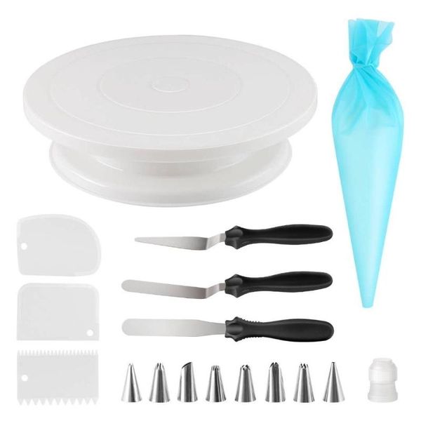 

baking & pastry tools 17-piece cake turntable set, tool decorating mouth bag spatula kit