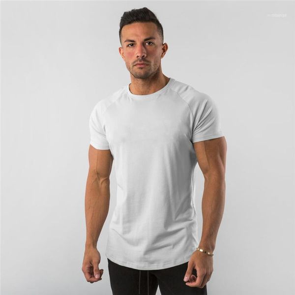 

men's t-shirts summer sportswear mens o-neck t shirts fashion cotton fitness t-shirt gym short sleeve bodybuilding tshirt1, White;black