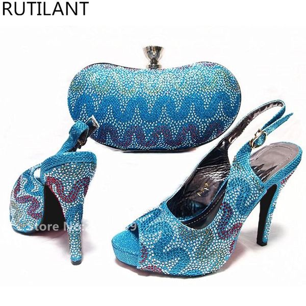 

dress shoes blue and bag to match italian matching set women for party in, Black