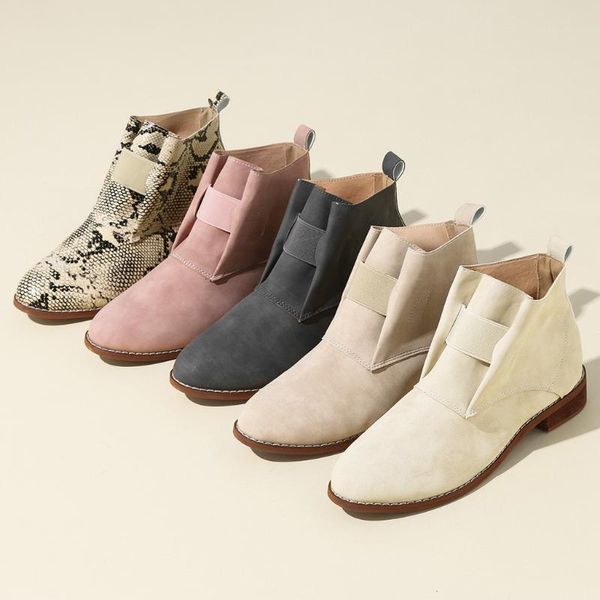 

boots women ladies spring autumn fashion casual solid large size square heels female short ankle slip on shoes c140#, Black