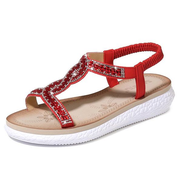 

sandals rome style large size flat soled women 2021 summer roman peep toe sandalia feminina shoes, Black