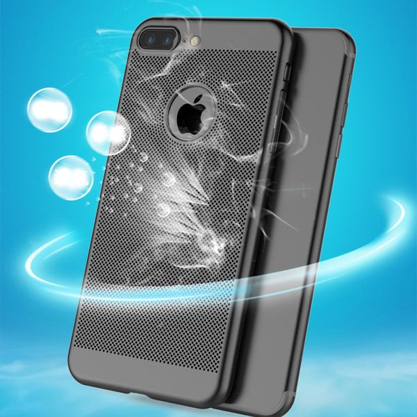 

pc ultra slim grid heat dissipate ventilation phone case for iphone xr x xs max 11 6 6s 7 8 plus 11pro