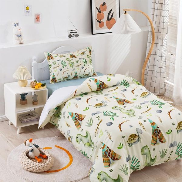 

bedding sets child single bed 2 pieces pillowcase quilt cover 135x200cm animated cartoon 3d printing