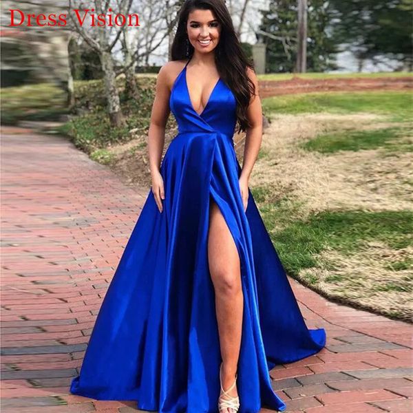 

2021 royal blue side split robe soiree prom e party gowns vestido fiesta de boda lace-up nrmt, White;pink