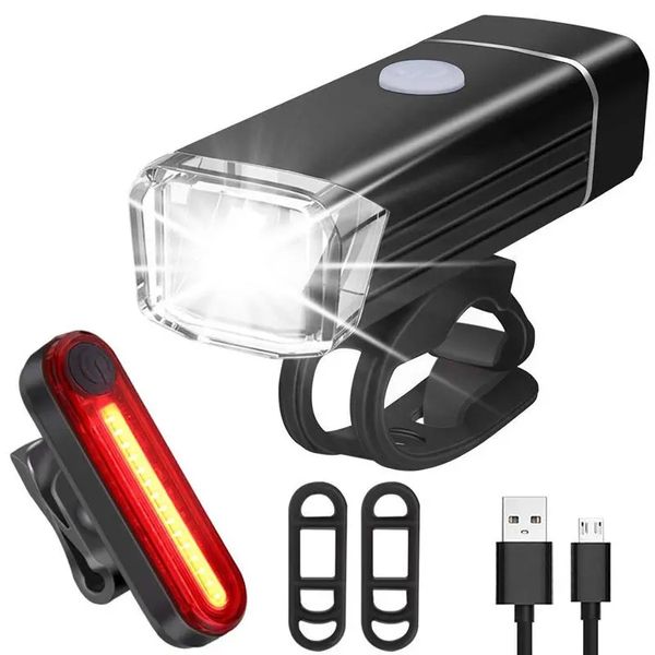 BLS11 650LM 4 modalità Set di luci per bicicletta per bici da ciclismo standard tedesco Faro / fanale posteriore ricaricabile USB