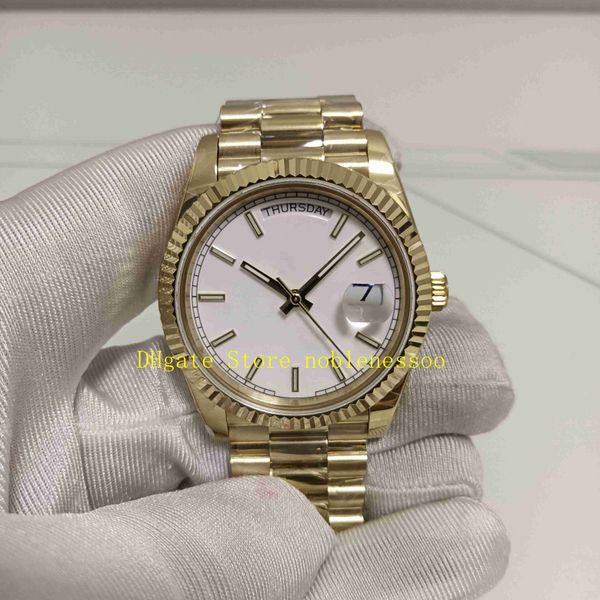 

9 style real p bp factory watches date 228238 president 40mm mens yellow gold white dial asia 2813 movement automatic mechanical men's, Slivery;brown