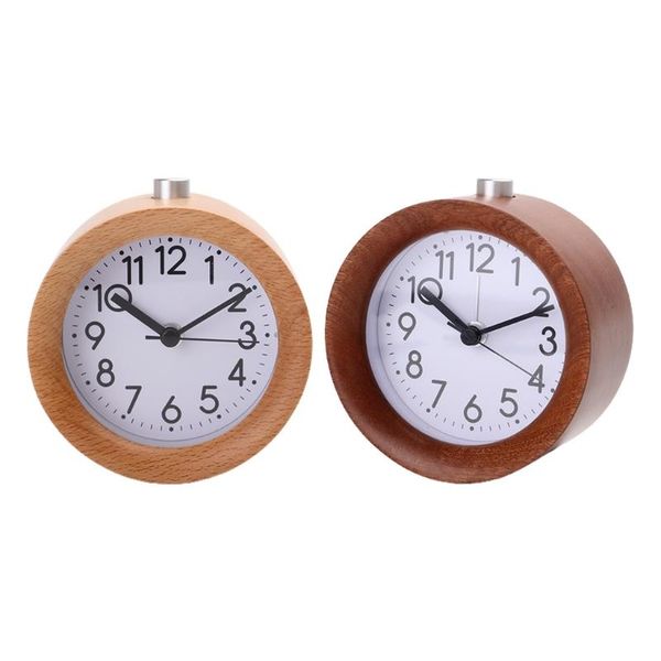 

other clocks & accessories round wooden deskalarm clock with night light creative simple design table timing equipment digital room home