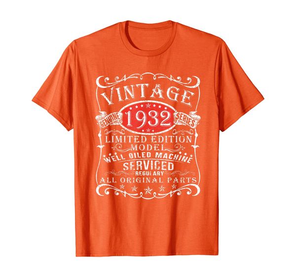 

vintage 1932 87th birthday all original parts gift t-shirt, White;black