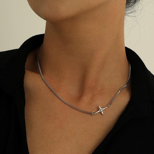 

chokers cross necklace woman punk necklaces women fashion simple lady party jewelry silver color european alloy, Golden;silver
