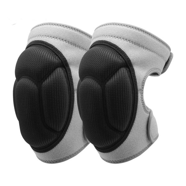 

1 pair sponge football volleyball extreme sports knee pads sleeve brace support thickened cycling knee protector kneepad, Black;gray