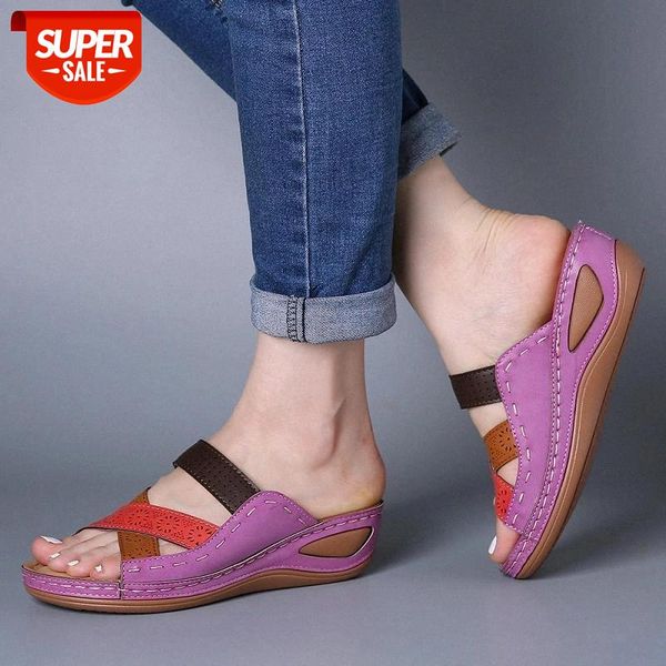 

women sandals summer platform flat sandals cross strap wedge rome wear-resistant shoes woman retro shoes chaussure femme #162e, Black