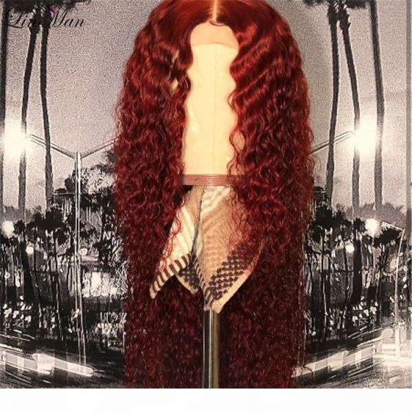 

red 99j lace front human hair wigs burgundy colored human hair curly wigs deep middle part brazilian lace front remy lm, Black;brown