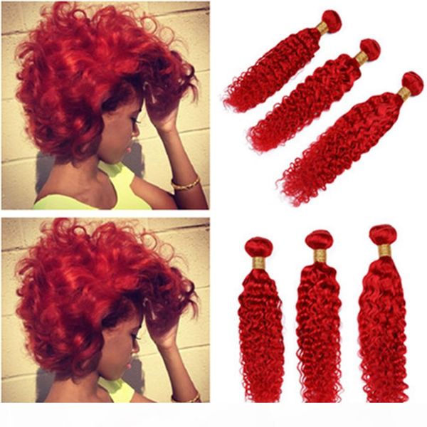 

virgin peruvian human hair red colored deep wave bundles deals 3pcs lot bright red deep wavy virgin human hair weaves double wefted, Black