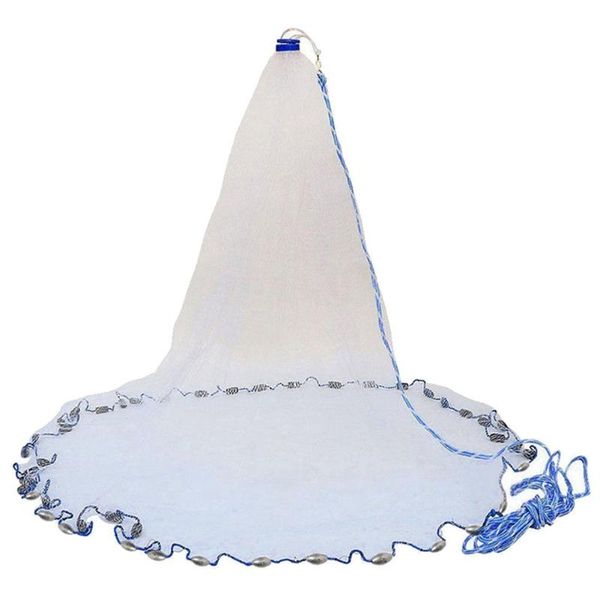 

fishing accessories bmdt-8ft 2.4m net bait easy throw hand cast 3/4 inch strong nylon mesh + sinker