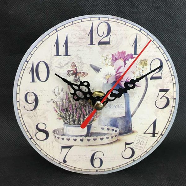 

12cm timer shabby kitchen chic antique home vintage wooden office rustic wall clock