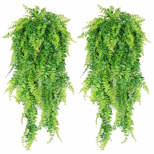 2 viti rampicanti artificiali, felci, piante, foglie di edera finte, decorazione da parete 211104