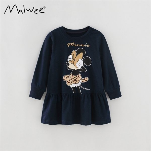 

malwee girls dress 2021 autumn new cartoon middle children's princess skirt, Red;yellow