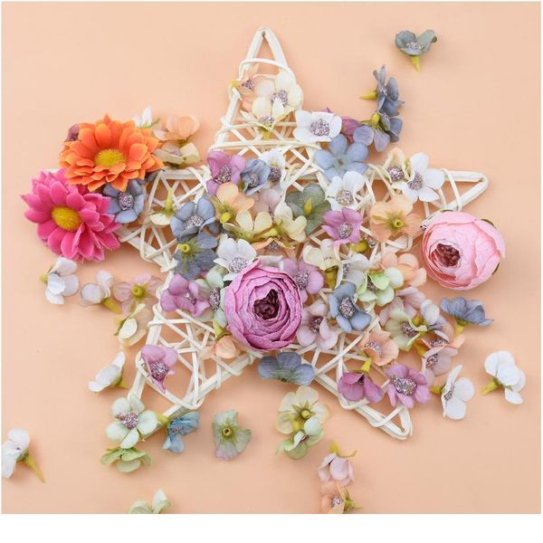 

10/15/20cm rattan star frame artificial flowers wreaths christmas decoration for home diy handmade door hanging wedd qyldln