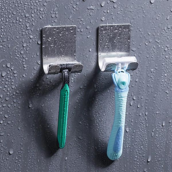 

1pc 304 stainless steel razor holder men shaving shaver shelf shaving razor rack bathroom home viscose wall hook hanger