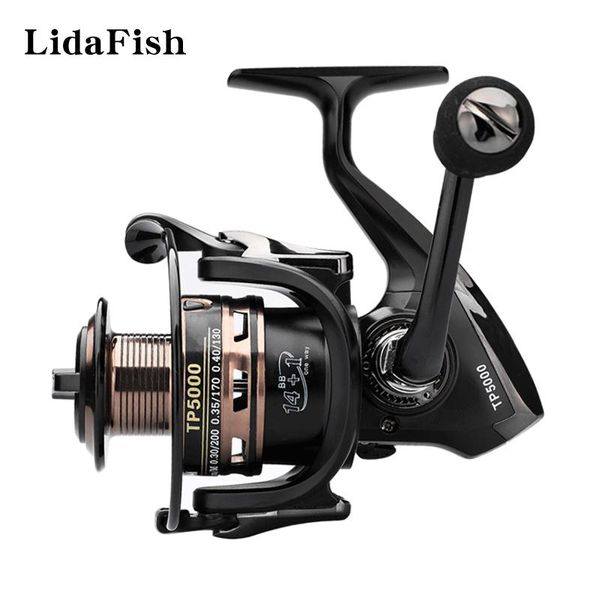 

baitcasting reels 14+1bb metal spool black spinning fishing wheel 1000-7000 series 5.0:1/5.5:1/4.7:1 speed ratio accessories