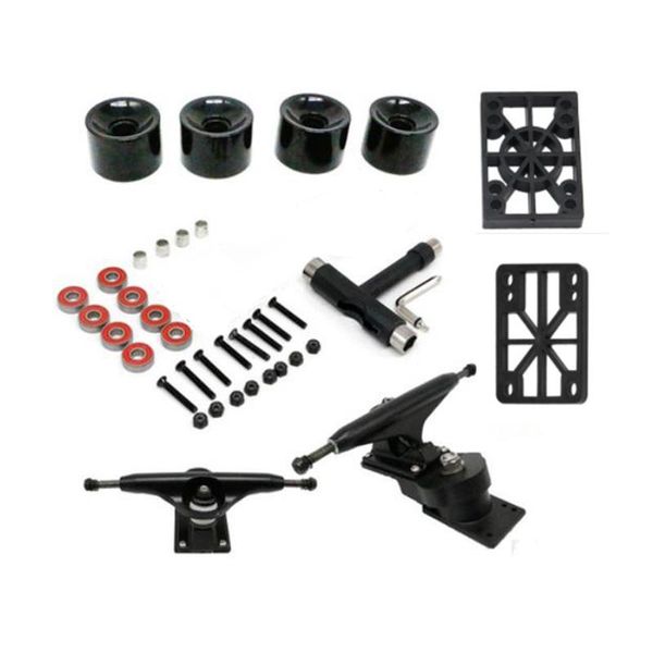 

skateboarding -6.25inch skateboard trucks with pu wheels abec bearings combo set,skateboard wheels,skateboard bearings,hardware