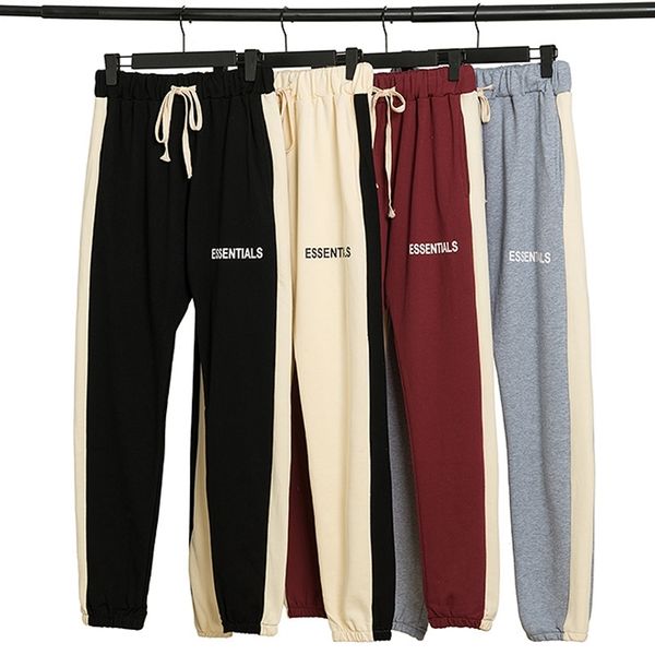 

feel of god fog double line essentials men's loose casual high street pants, Black