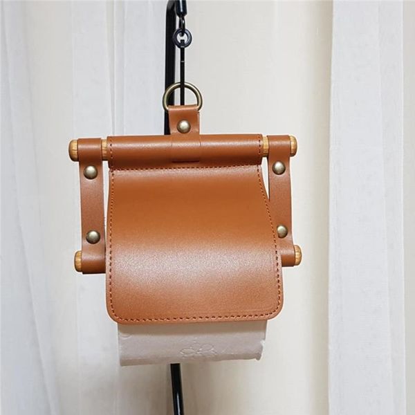 

tissue boxes & napkins home kitchen storage punch practical pu leather container portable solid toilet paper holder el wall hanging off