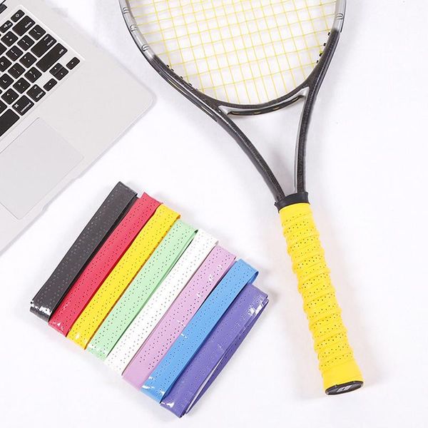 

sweatband 1pcs sports equipment handle sweat absorbing perforated anti-skid breathable knitting grip tape badminton racket accessories, Yellow;black