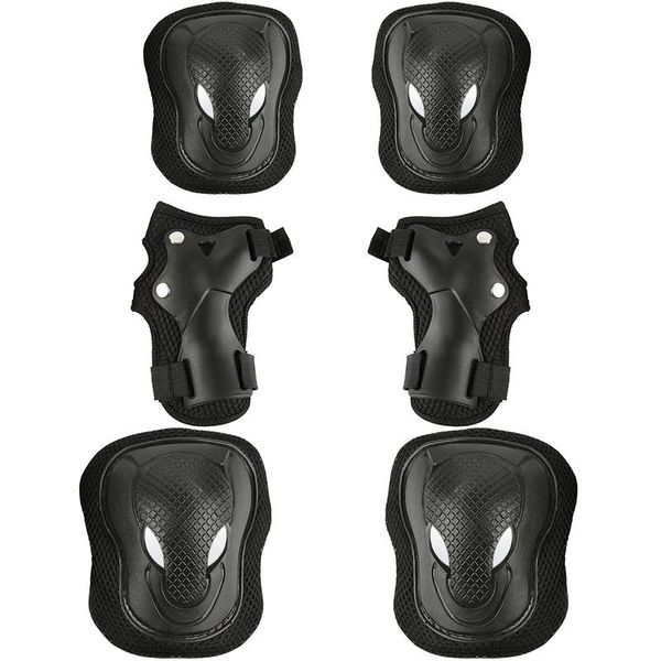 

6pcs/set skating scooter elbow knee wrist safety pads guard knee protector safety gear set cycling equipment for kids adult, Black;gray