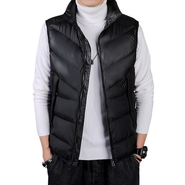 

men's down cotton trend vest new autumn and winter warm, bread jacket, Black;white
