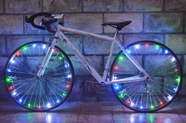 

water-resistant 20 leds bicycle bike wheel light cycling rim lights led spoke lamp 2.2m string wire for mtb bike decor