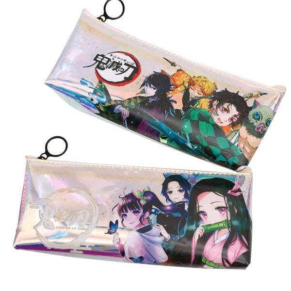 

anime demon slayer kimetsu no yaiba pencil case zipper bag pen storage pouch student stationery bags