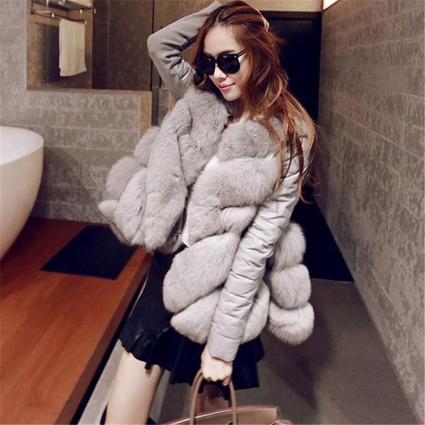 

women's fur & faux 2021 vests female trimming collar waistcoat sleeveless coats ladies mid-length loose overcoats q161, Black