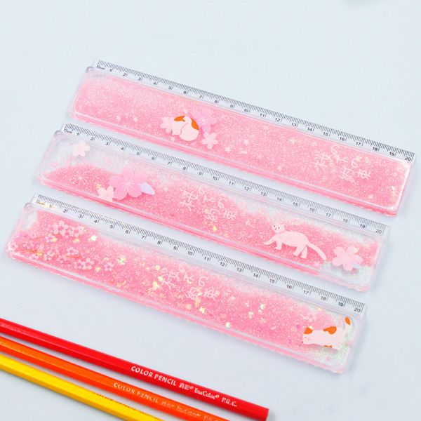 

20cm quicksand cartoon multifunctional transparent bookmark korean student letter paper drawing wave super nice shale army