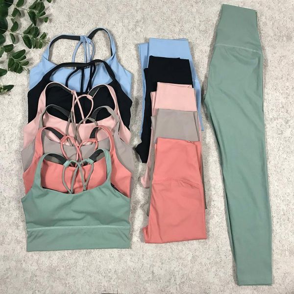 

yoga outfit naked-feel set leggings women fitness suit for clothes high waist gym workout sportswear sports clothing