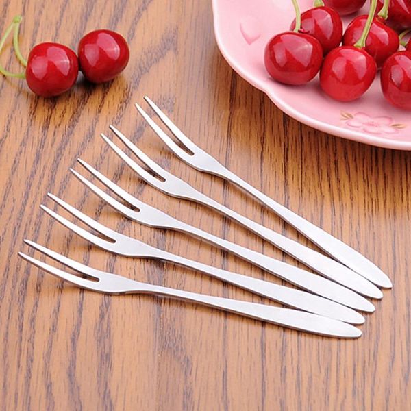 

forks 10 pieces stainless steel west tableware fruit fork sign small cake dessert kitchen accessory