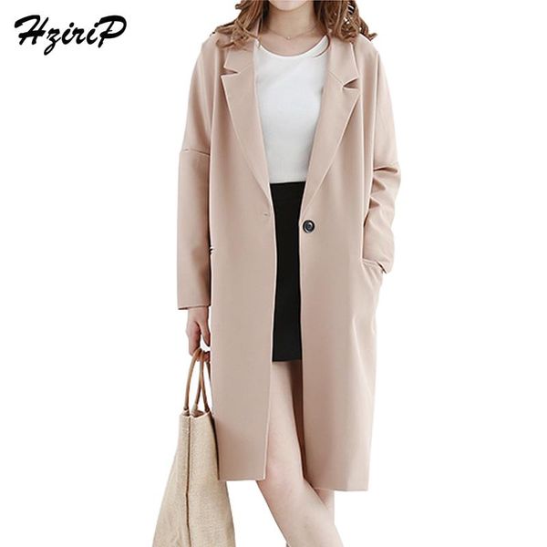 

women's suits & blazers hzirip high street fulll sleeve jacket office 2021 autumn commuter solid color single-button notched long blaze, White;black