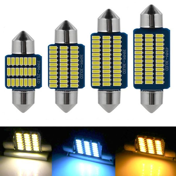 

emergency lights 2pcs festoon car led c5w 31-36-39-41mm license plate lamp dc 12v auto dome light interior reading room bulb white