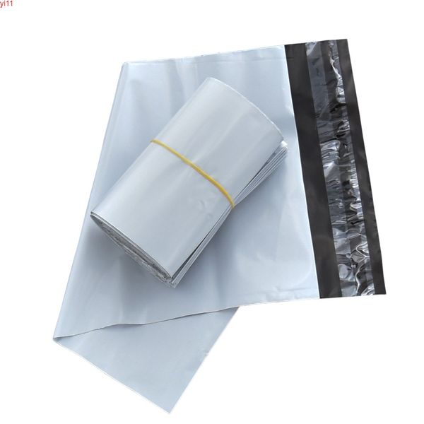 100 teile/los 14x28 + 4 cm Weiß Umschlag Kunststoff Tasche Kurier Mailing Verpackung Beutel Selbstklebende Lebensmittel Versand paket Mailer Taschenhohe quatity