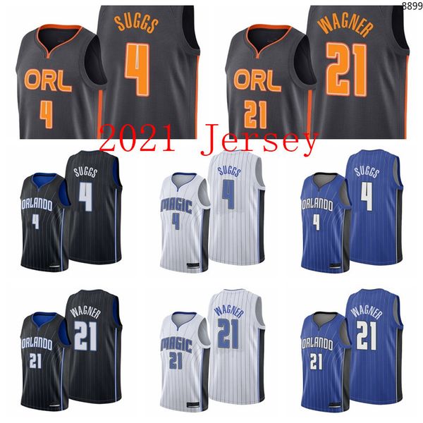 

2021 draft 4 jalen suggs 21 franz wagner basketball orlandomagicmen white jersey edition city size s-3xl, Black;red